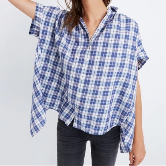 Madewell Tops - Madewell Central Open Back Shirt in Linus Plaid